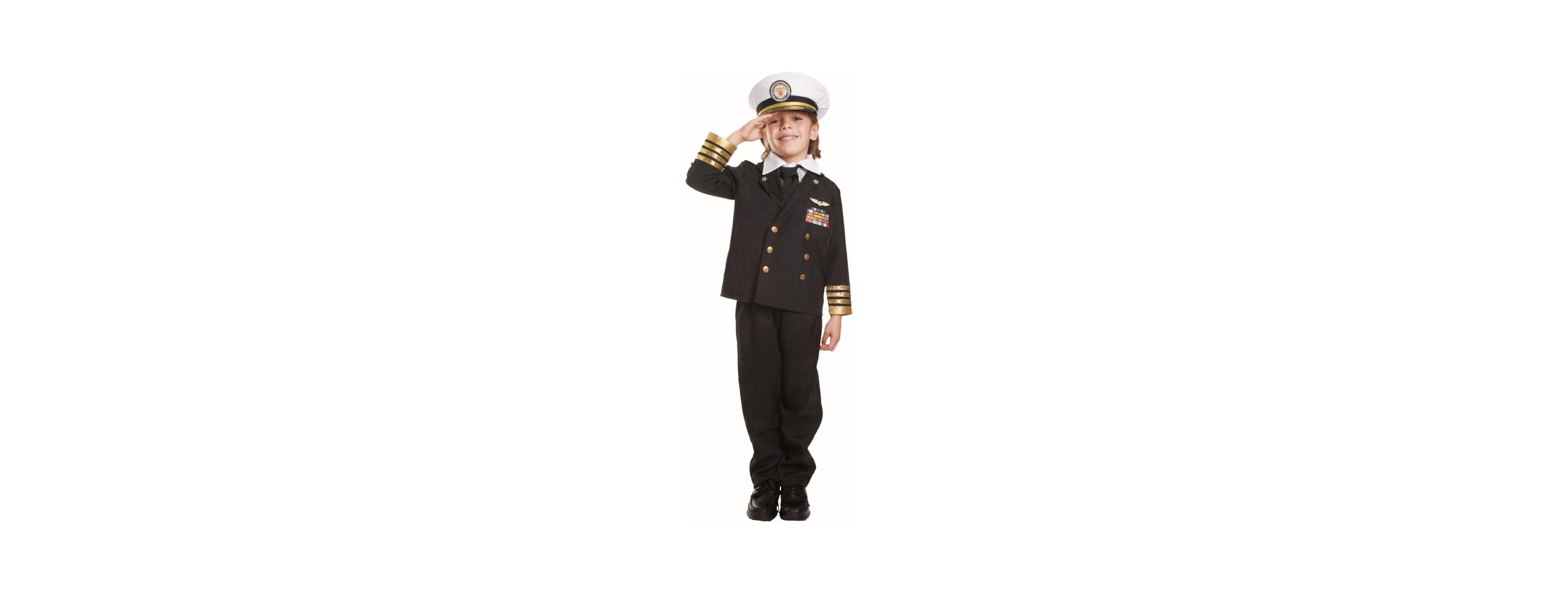 Dress Up America Kids Navy Admiral Costume Set