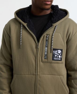Men's Printed Zip Sherpa Hoodie