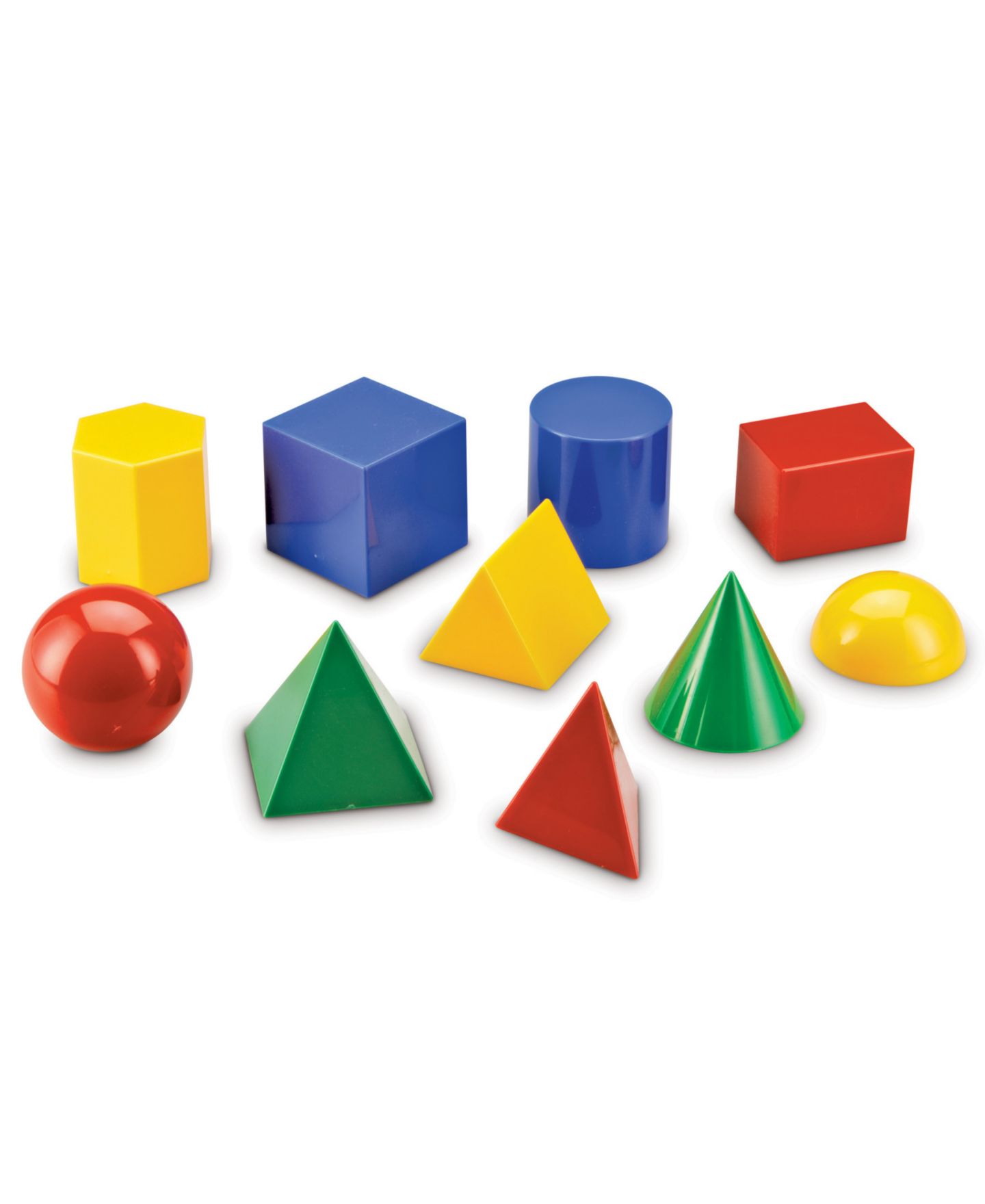 Детские игрушки Learning Resources Large Geo-Solids 10-Piece Geometry Learning Kit, Ages 5+ — фото 2