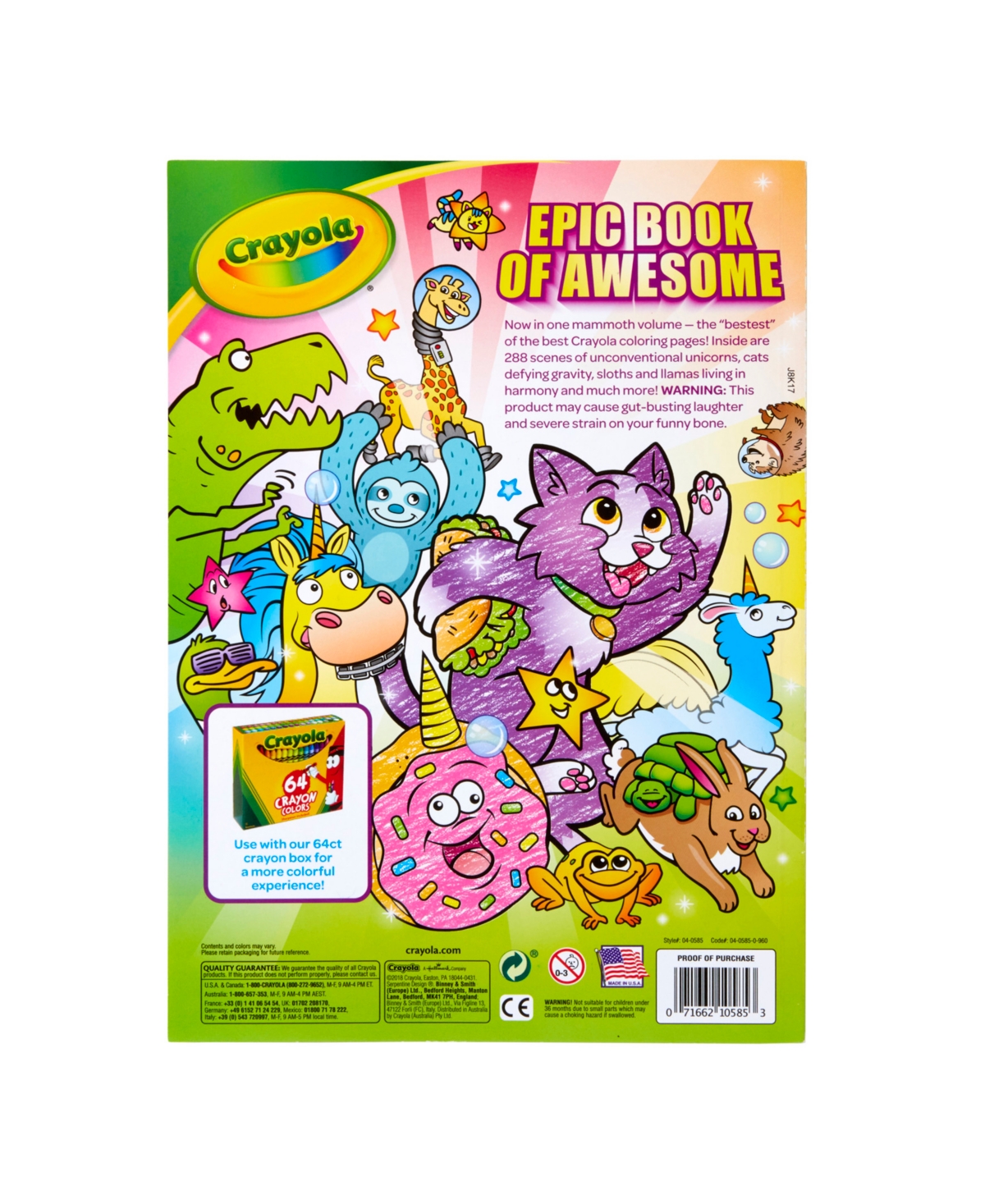 Crayola Epic Book Of Awesome 288-page Coloring Book, Pack Of 6 In Multi