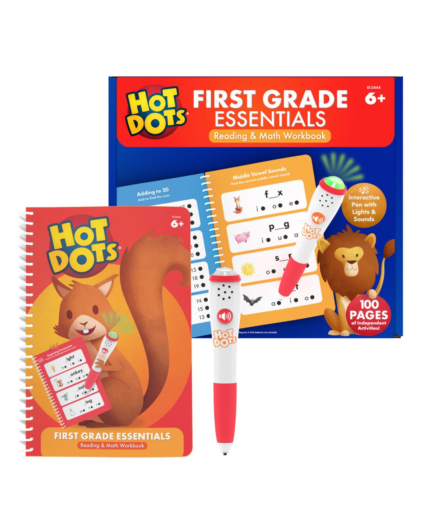 Детская игрушка Educational Insights Hot Dots Reading and Math Interactive Workbook, Ages 6+ — фото 3