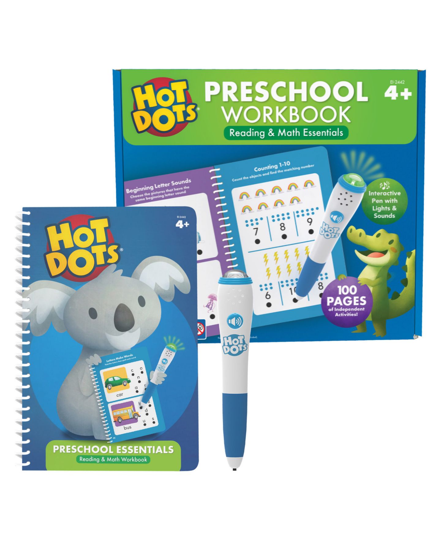 Детская игрушка Educational Insights Hot Dots Reading and Math 2-Book Interactive Workbook, Ages 3+ — фото 1