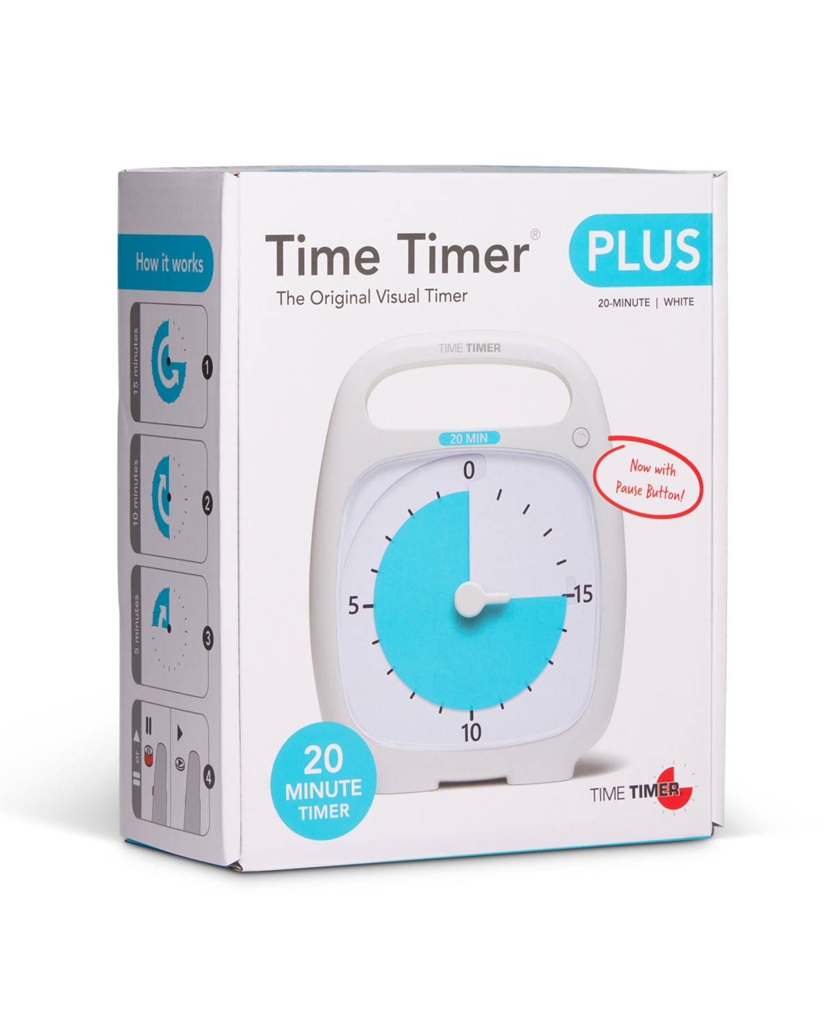 Time Timer Plus 20 Minute Timer In White