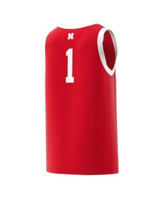 Men's 1 Scarlet Nebraska Huskers Replica Swingman Jersey