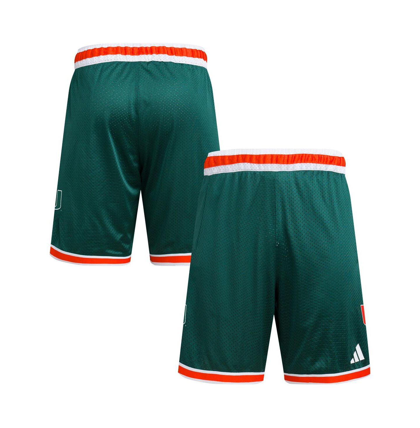 Мужские шорты adidas Green Miami Hurricanes Swingman Replica Basketball — фото 1