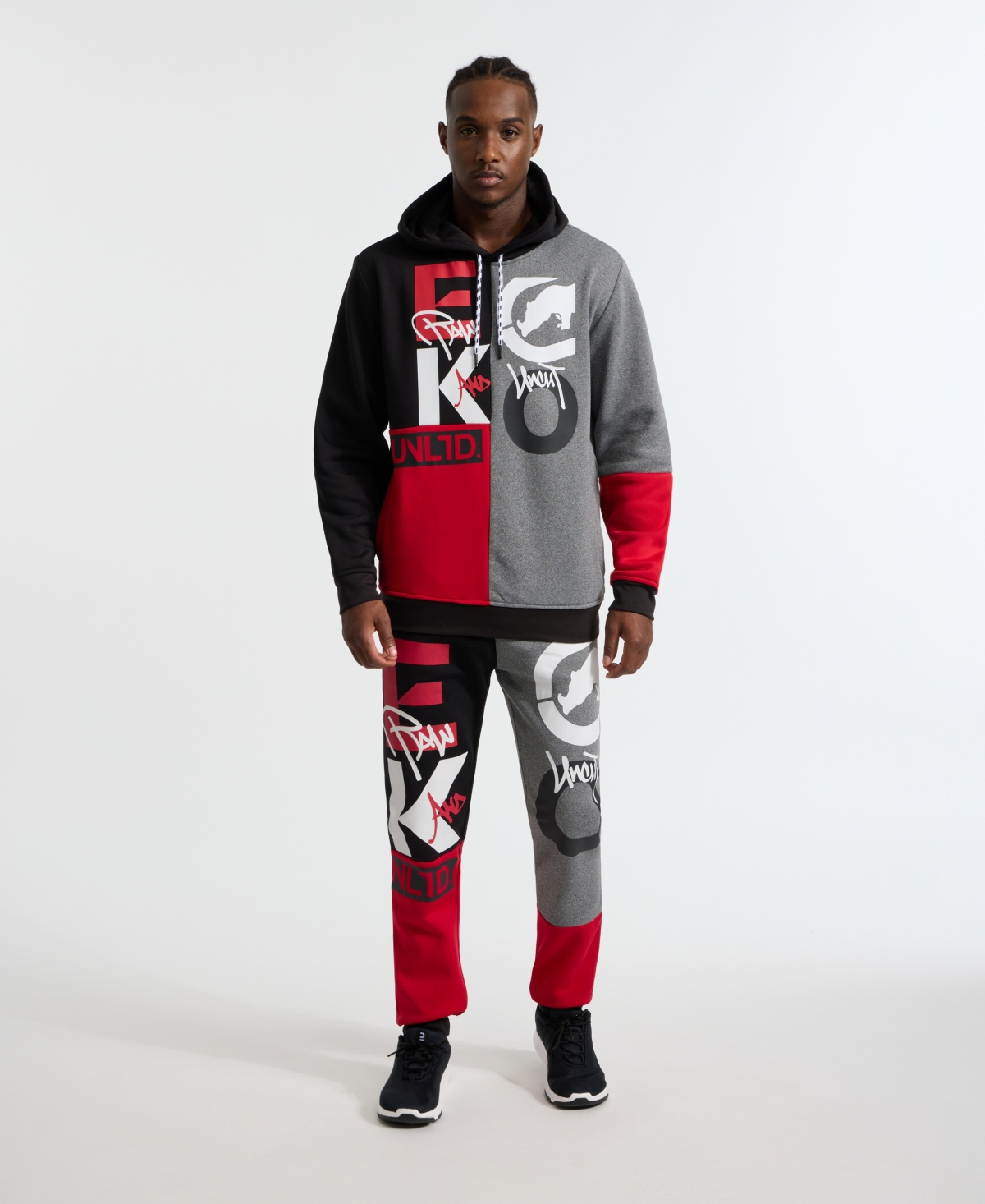 Ecko Unltd . Team Up Hoodie In Grey Marled