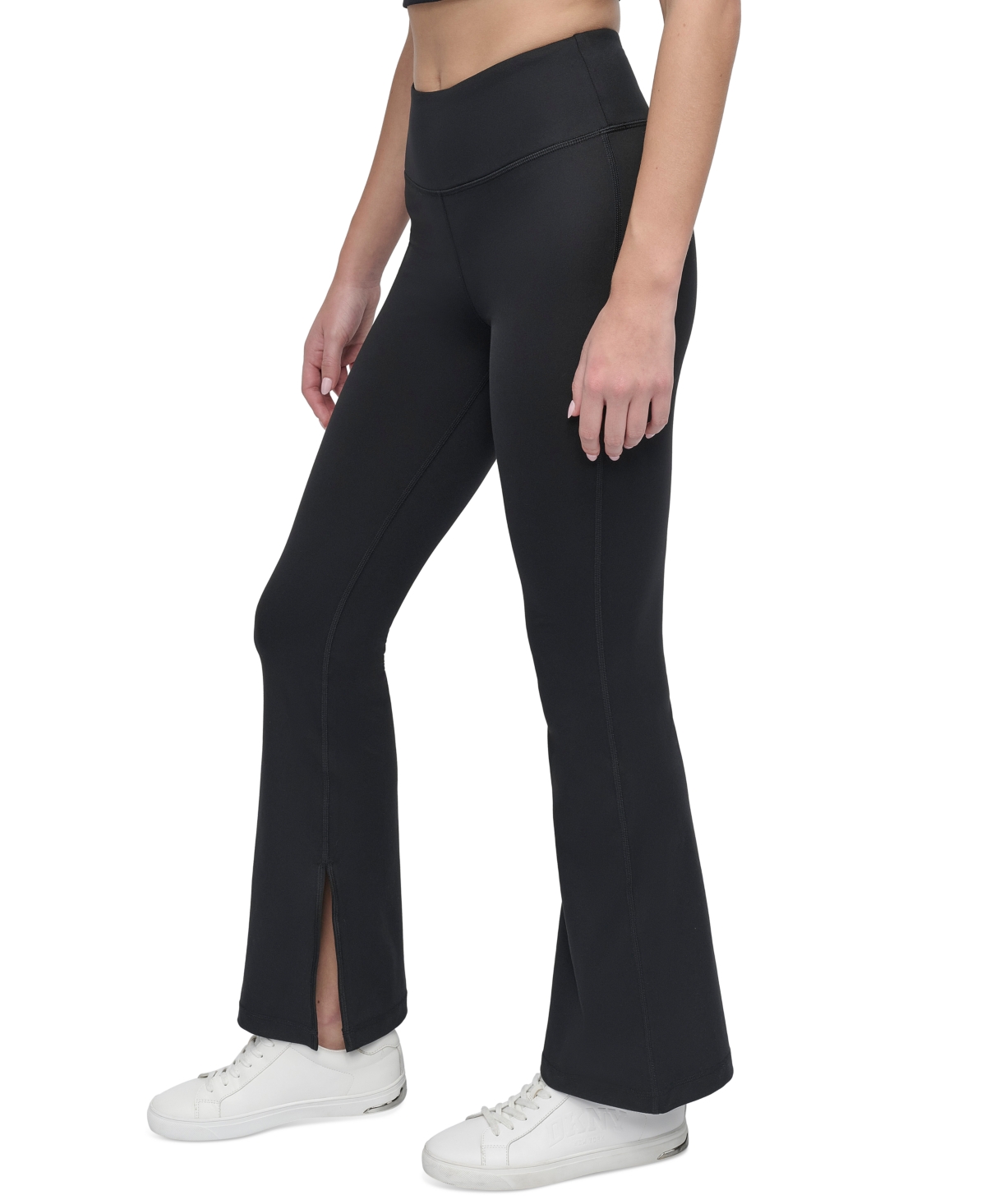 Dkny Sport Women's Balance Compression Flare-leg Tights In Black