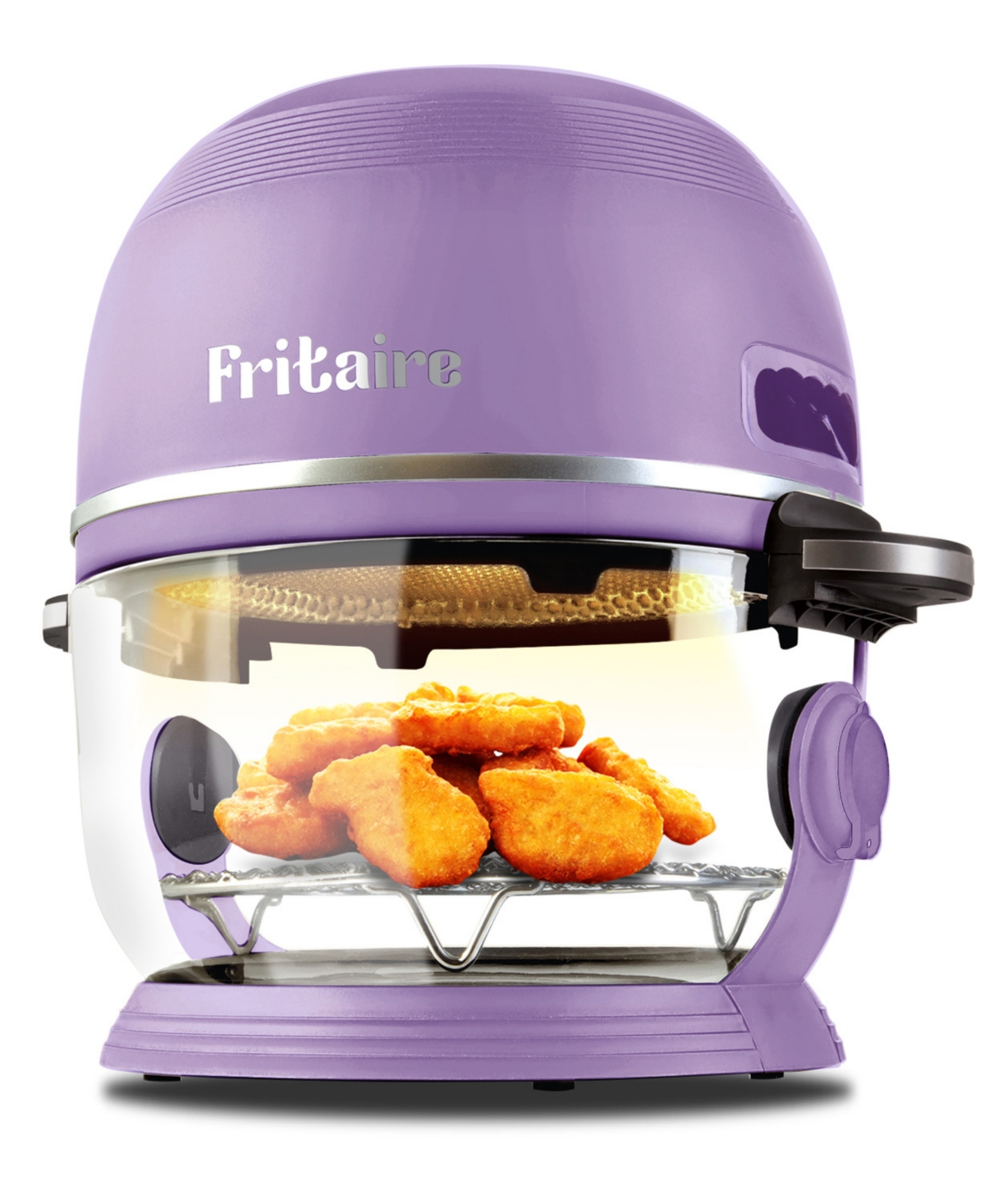 Fritaire Self Cleaning Glass Bowl Air Fryer Set, 4 Piece In Lavender