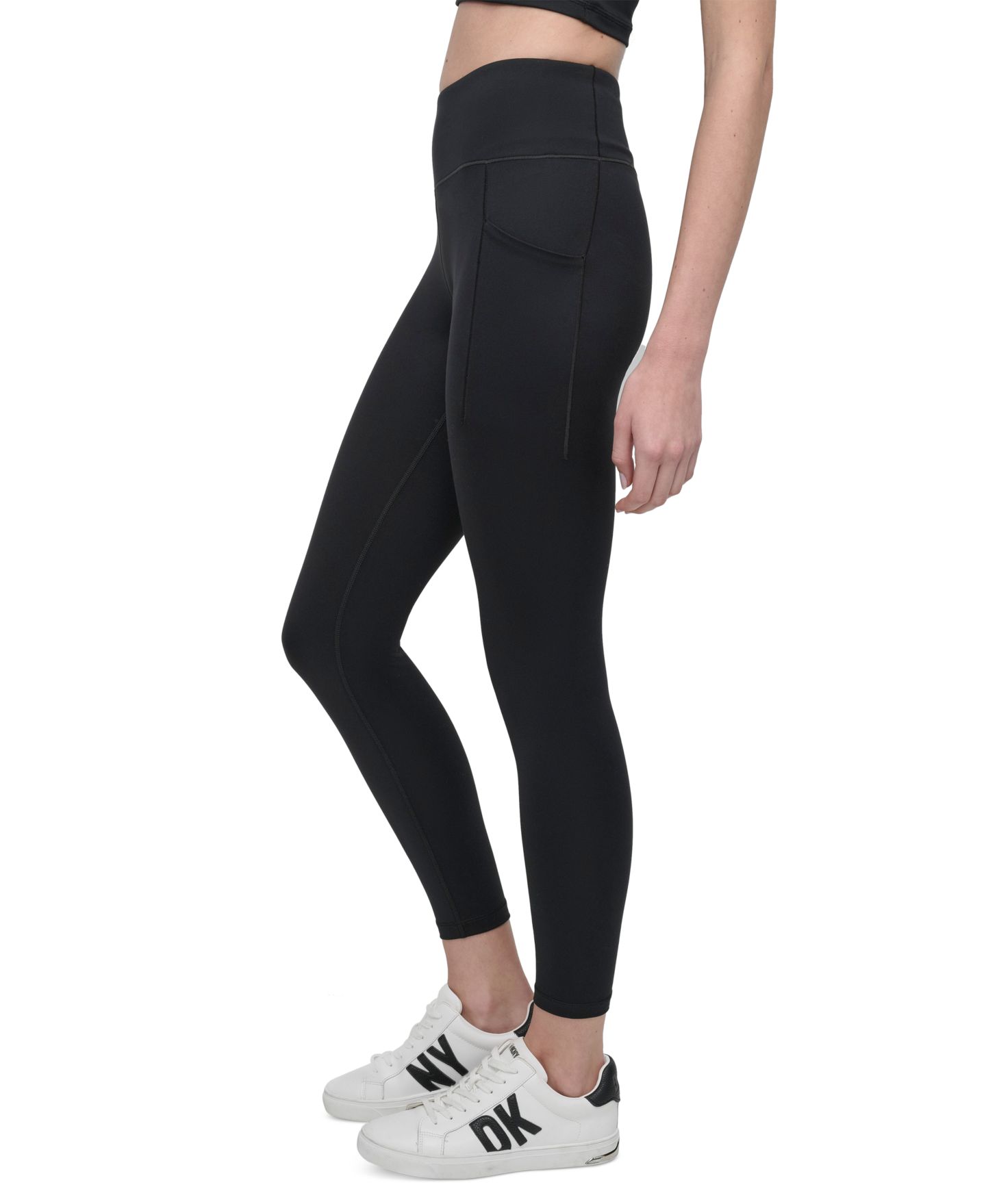 Женские компрессионные леггинсы DKNY Balance 7/8 с высокой талией, цвет: Чёрный — фото 3