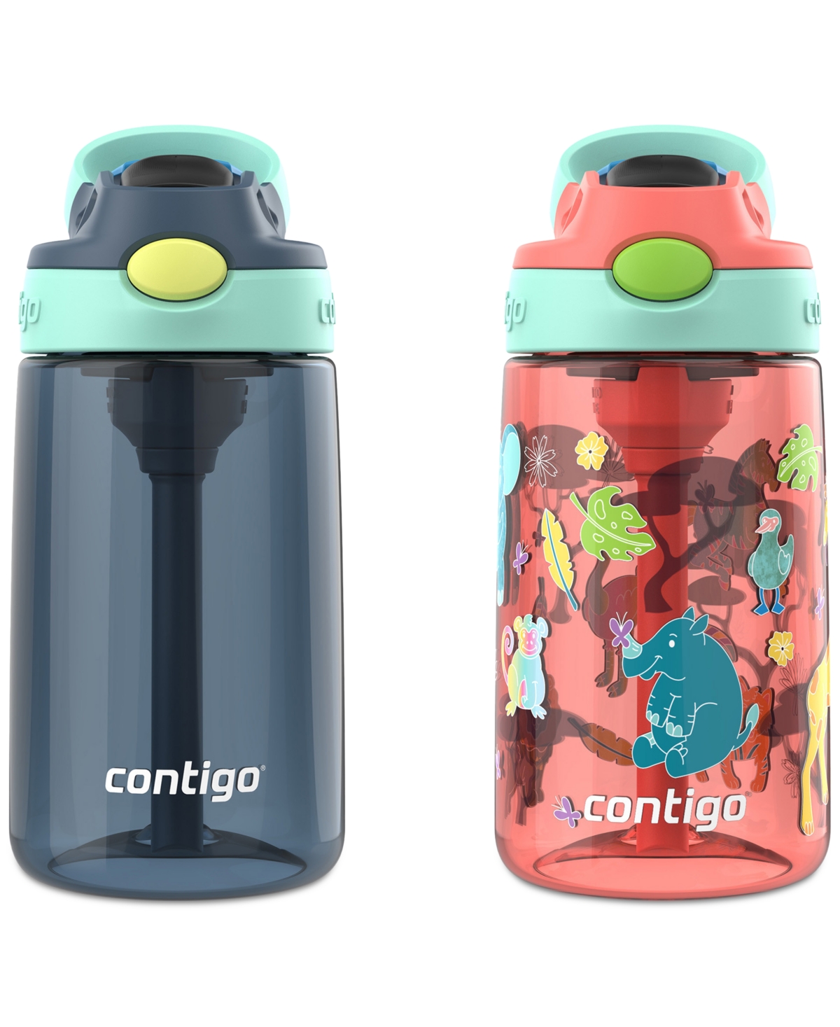 Contigo Kids 2-pack Autospout Straw 14-oz. Water Bottles In Multi
