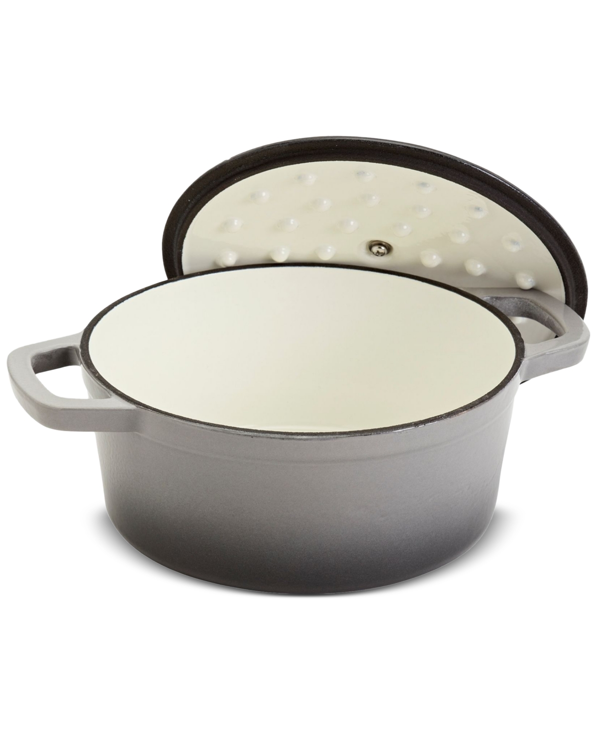 Smith And Clark Blue Gradient 5-quart Enameled Cast Iron Dutch Oven In Gray