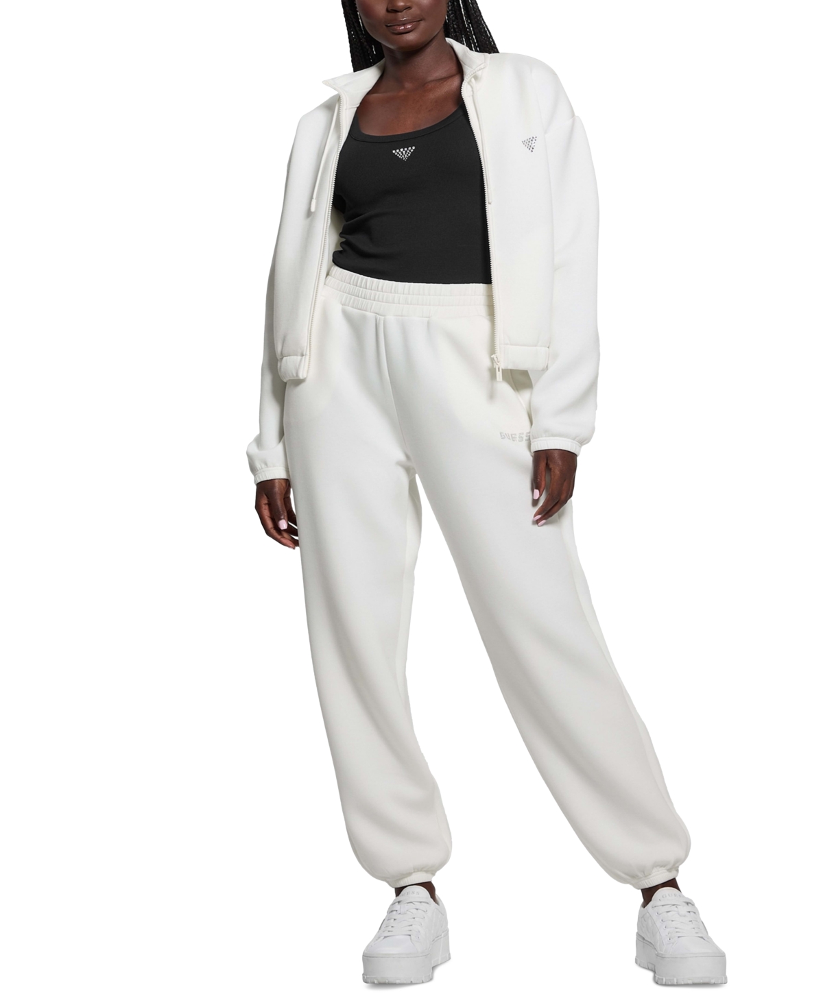 Guess Women's Cecilia Scuba High-Neck Zip-Up Sweatshirt