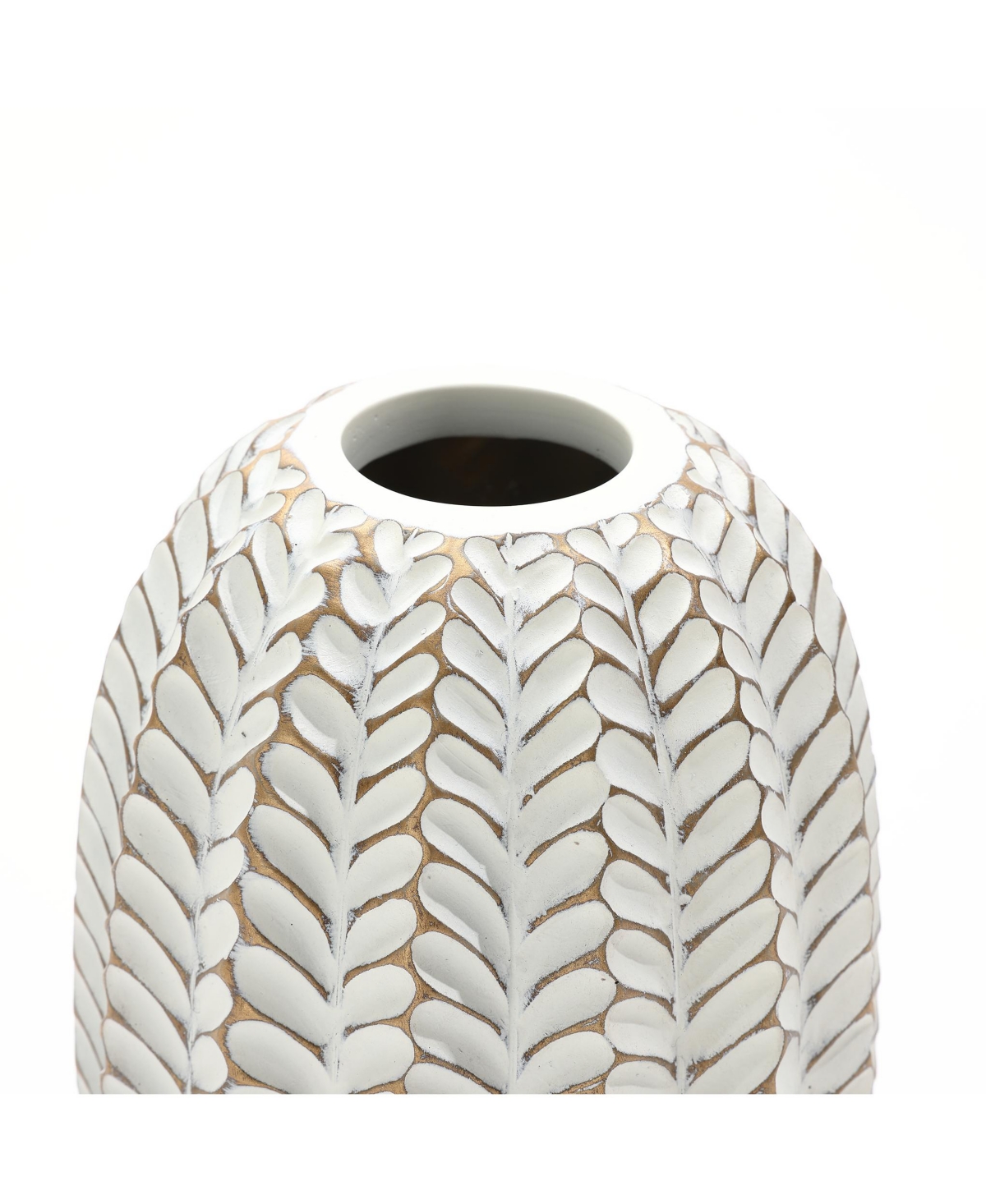 LuxenHome Modern Geometric Pattern Polyresin -Inch Tall Cylinder Vase