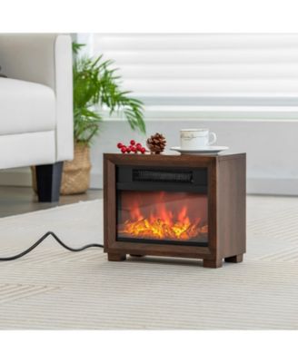 Mini Wooden Space Tabletop Fireplace with Realistic Flame Effect