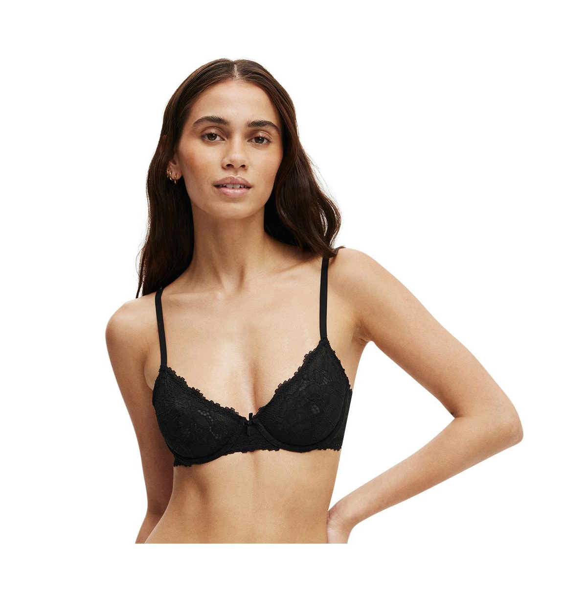 Women's Everyday Lace Underwire Bra - Black