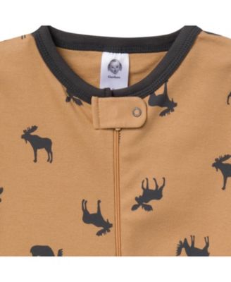 Baby Boys' Snug Fit Footed Sleep & Play, 2-Pack, Moose