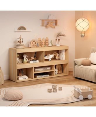 6 Cubes Kids Bookshelf Wooden Storage Cabinet Playhouse Shelves Cabinet