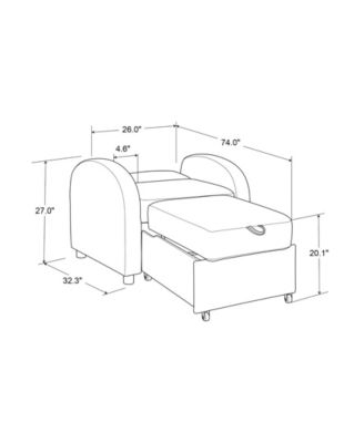 35.2" Polyester Toluca Convertible Chair