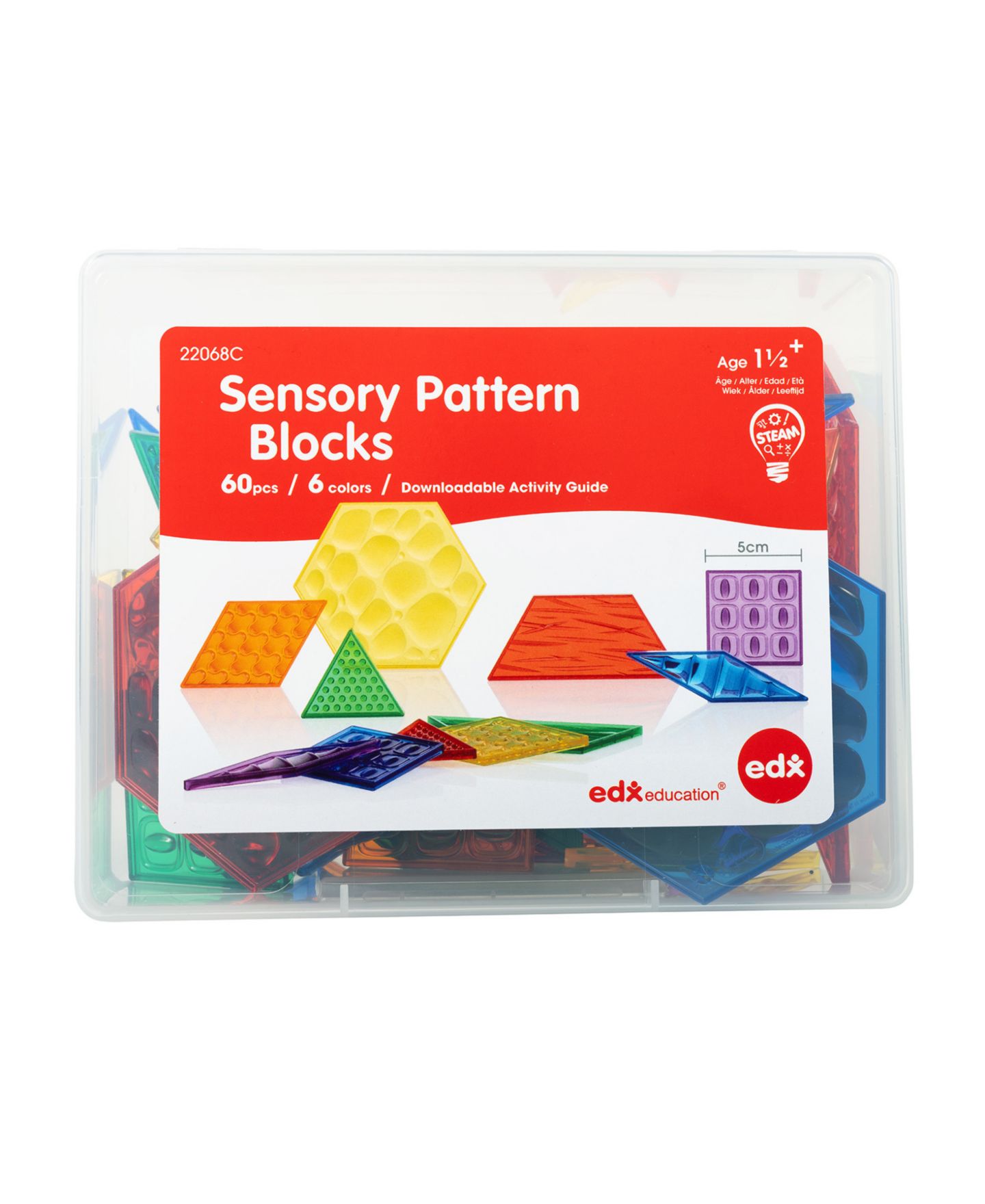 Детский конструктор edxeducation Translucent Sensory Pattern Blocks — фото 1