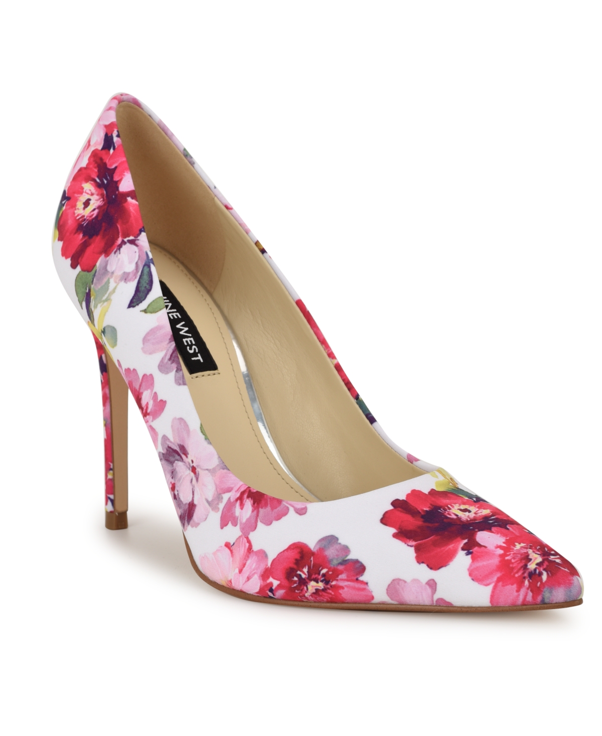 Shop Nine West Women's Fresh Slip-on Stiletto Pumps In Pink Tea Party Floral