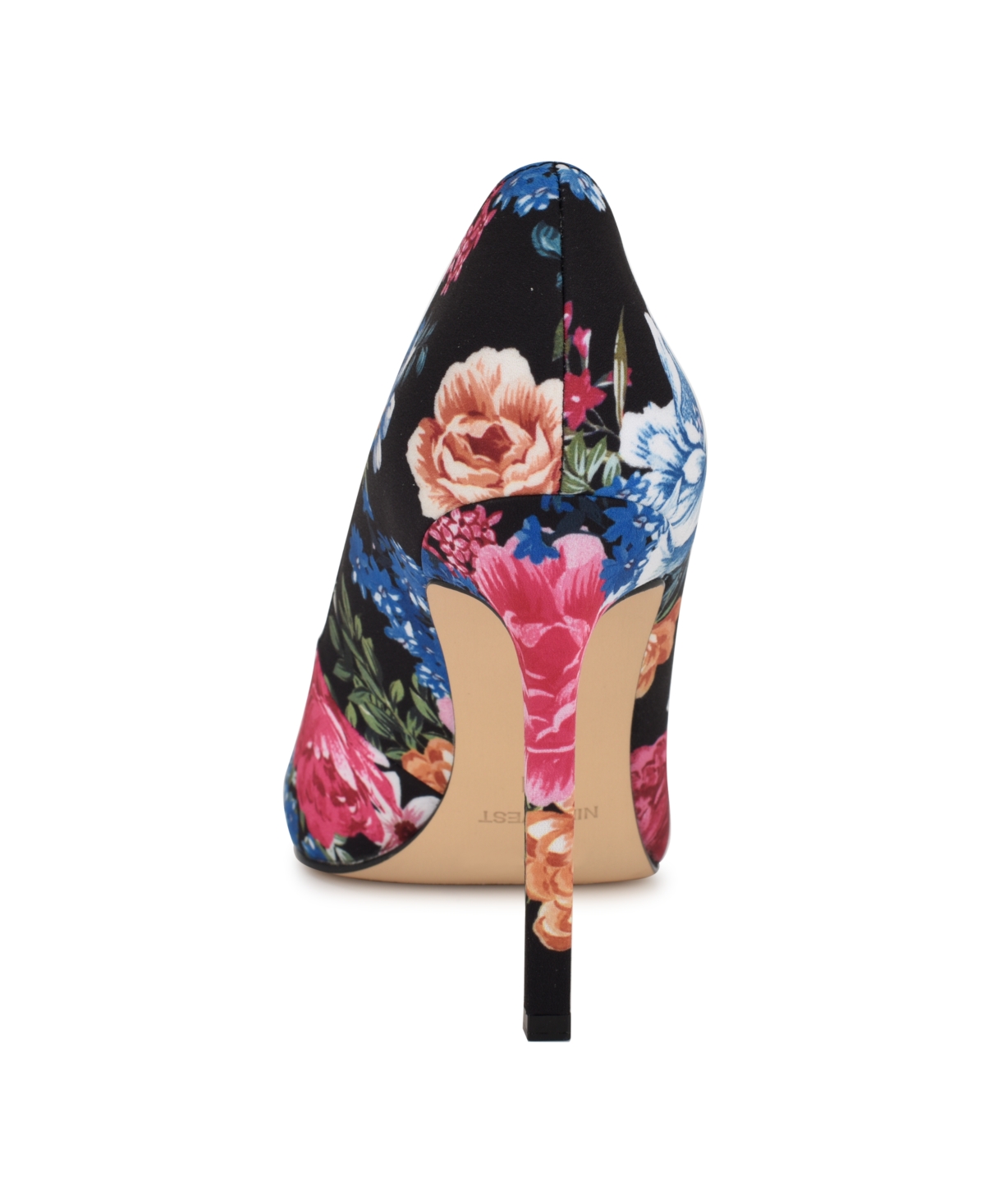 Shop Nine West Women's Tatiana Pointy Toe Stiletto Pumps In Black Blooms Floral