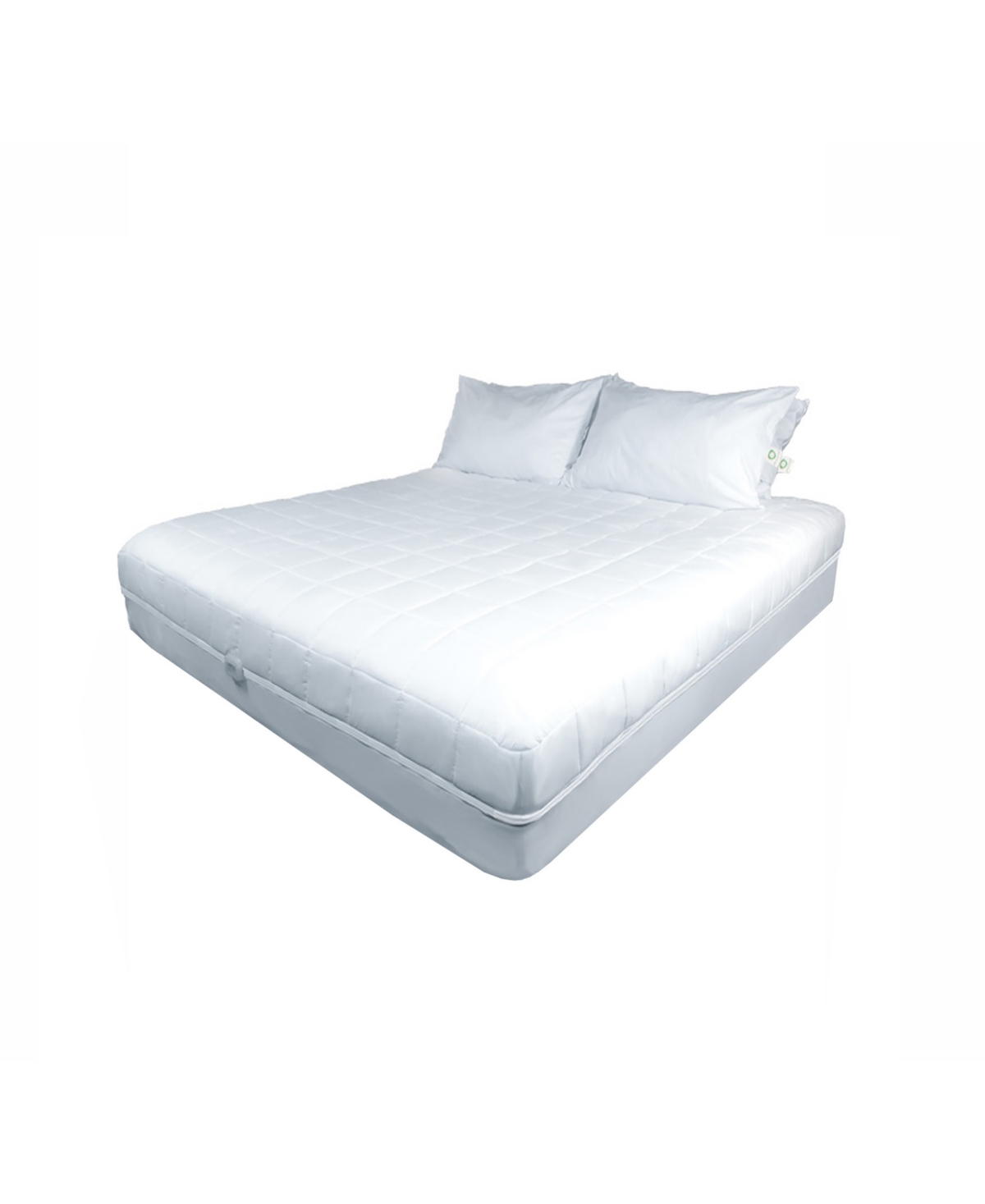 Cleanbrands Platinum Zippered Encasing Quilted Mattress Pad, Full In White
