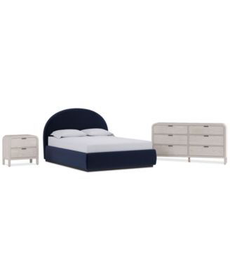 Lunare 3-Pc. Bedroom Set (Full Bed, Dresser & Nightstand)