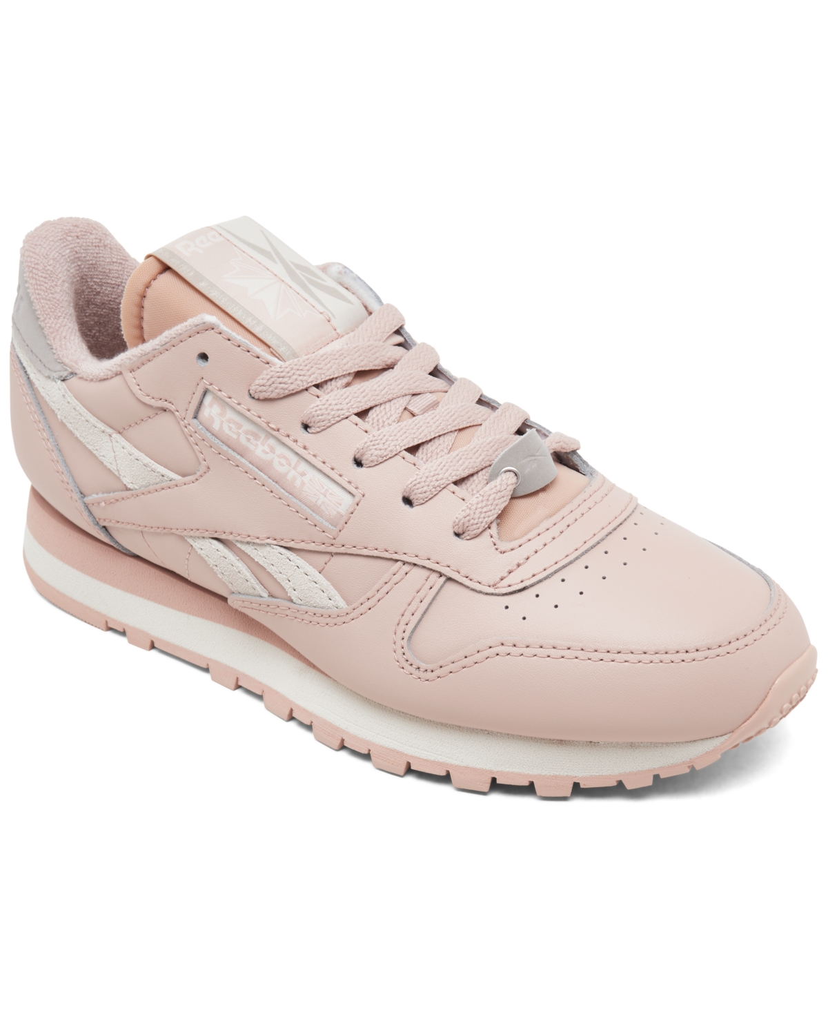 Reebok Women s Classic Leather Casual Sneakers From Finish Line In Pink Stucco Bone Ash ModeSens