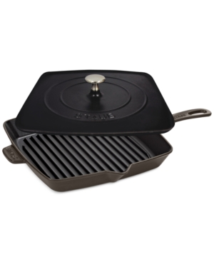Staub Enameled Cast Iron 12 Square Grill Pan & Press Set