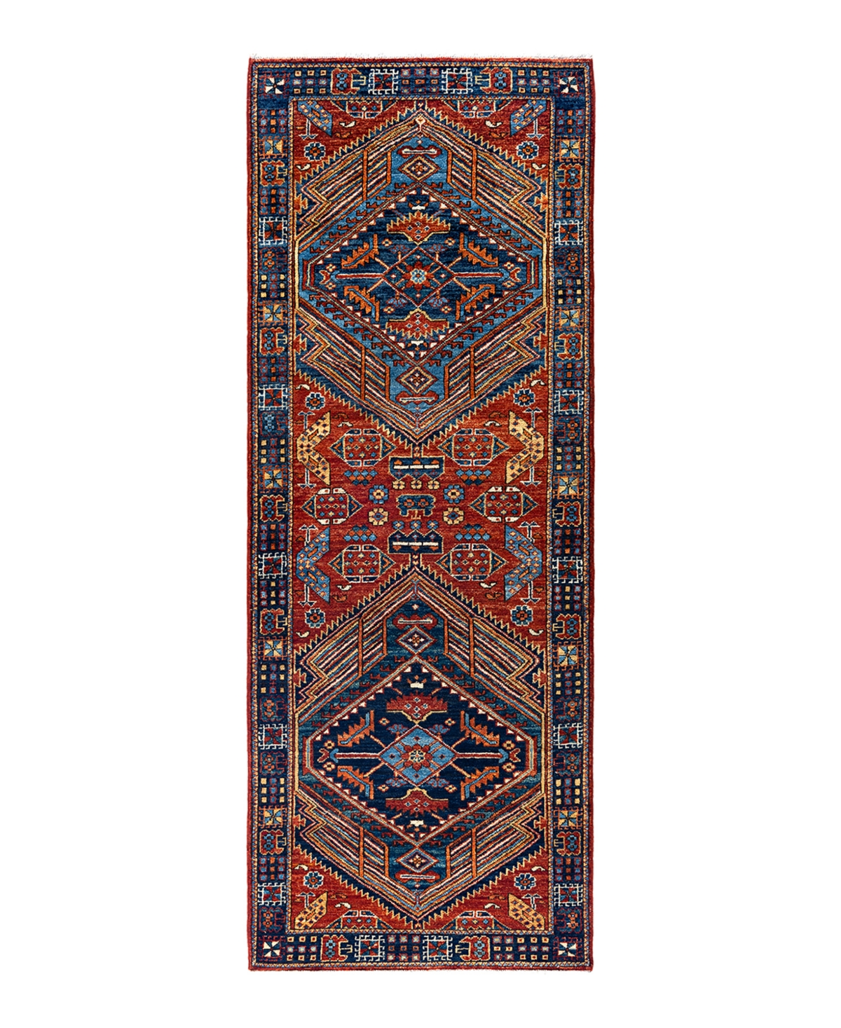 Adorn Hand Woven Rugs Serapi M1999 2'10"x7'9" Runner Area Rug In Red
