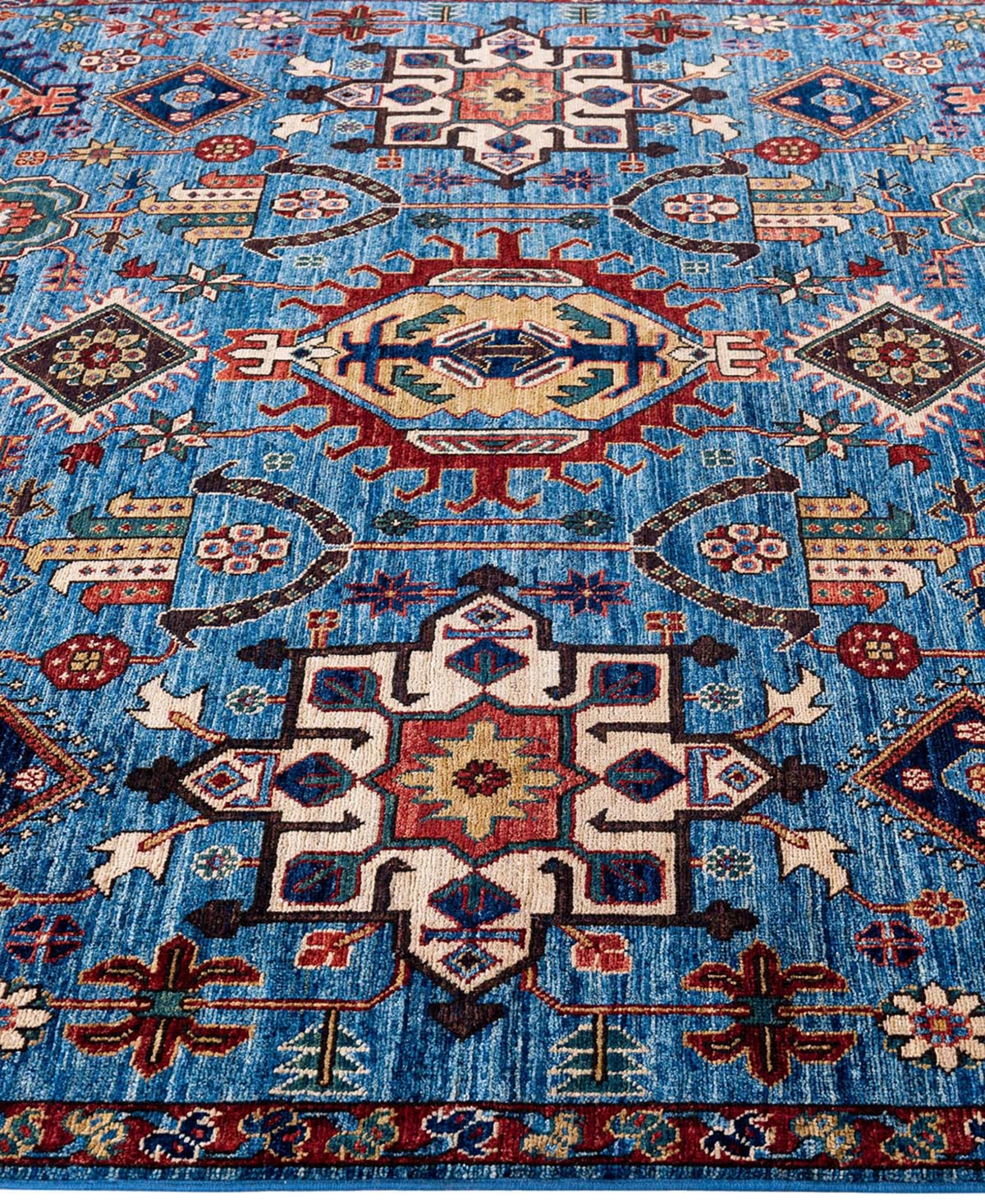 Adorn Hand Woven Rugs Serapi M1999 6'7"x9'9" Area Rug In Light Blue