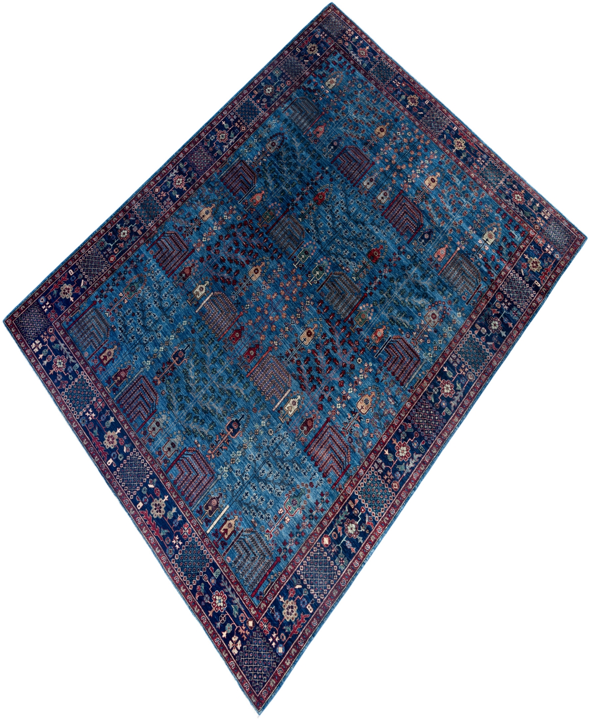 Adorn Hand Woven Rugs Serapi M1999 9'3"x11'10" Area Rug In Light Blue