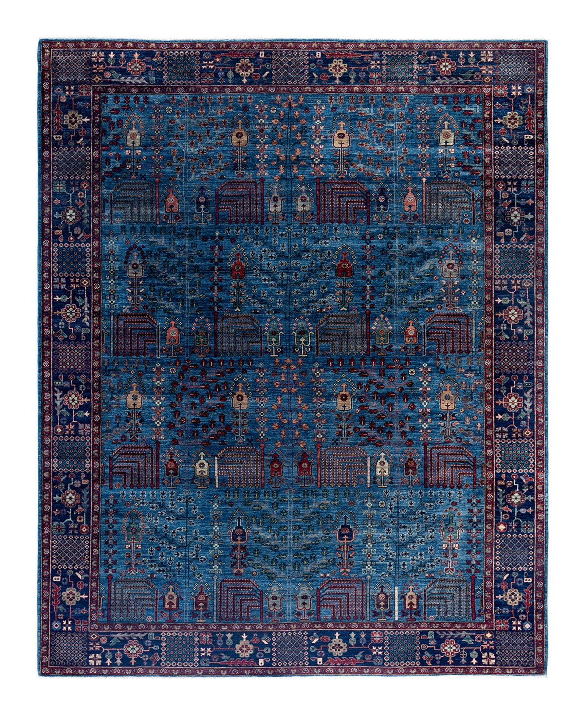 Adorn Hand Woven Rugs Serapi M1999 9'3"x11'10" Area Rug In Light Blue