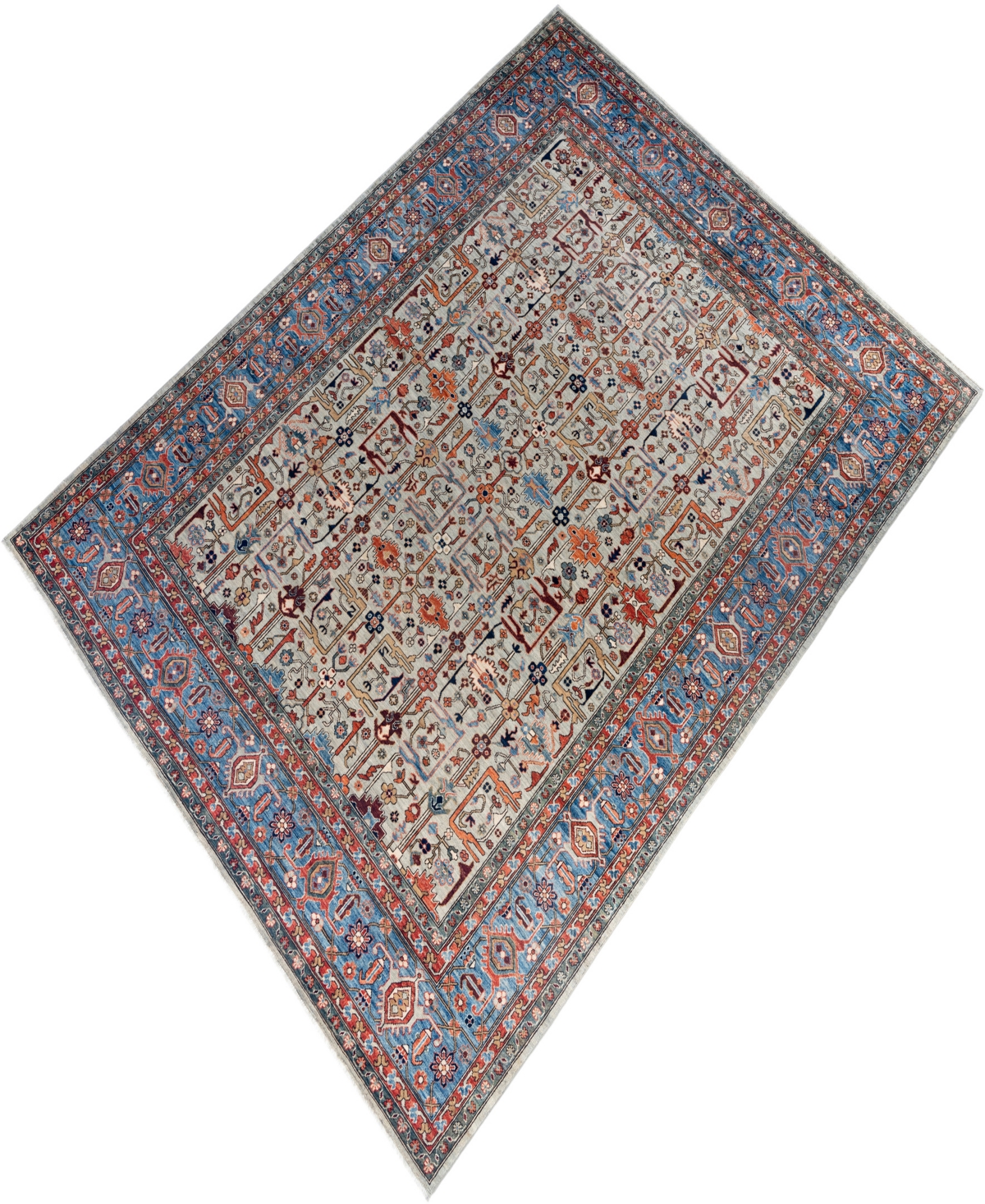 Adorn Hand Woven Rugs Serapi M1999 9'4"x12' Area Rug In Gray