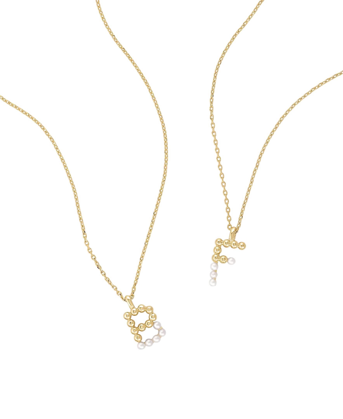 Cultured Pearl Pave Initial Necklace