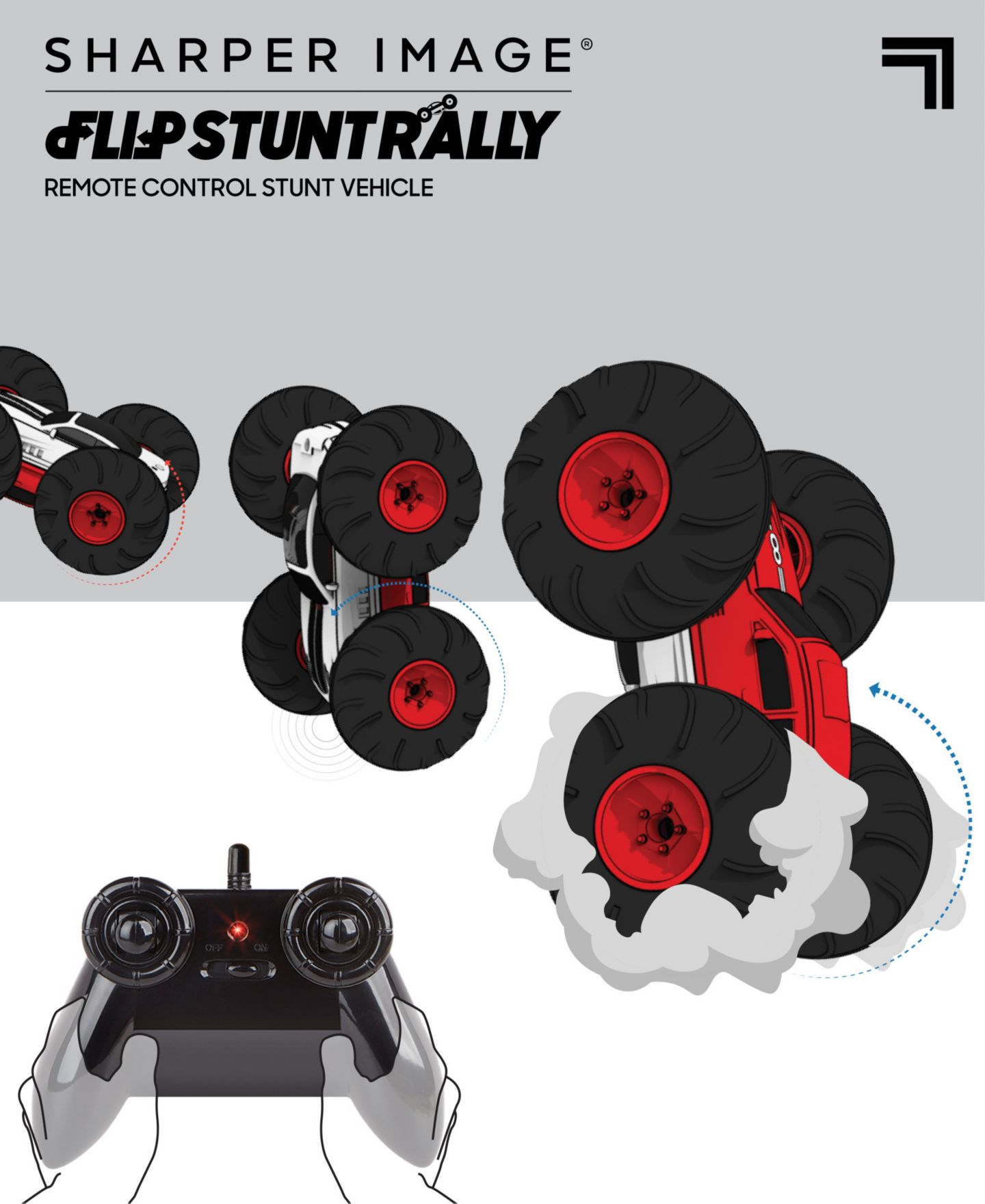 Детская игрушка Sharper Image Remote Control Cars Flip Stunt Rally Toy, 2-in-1 Reversible Car — фото 2