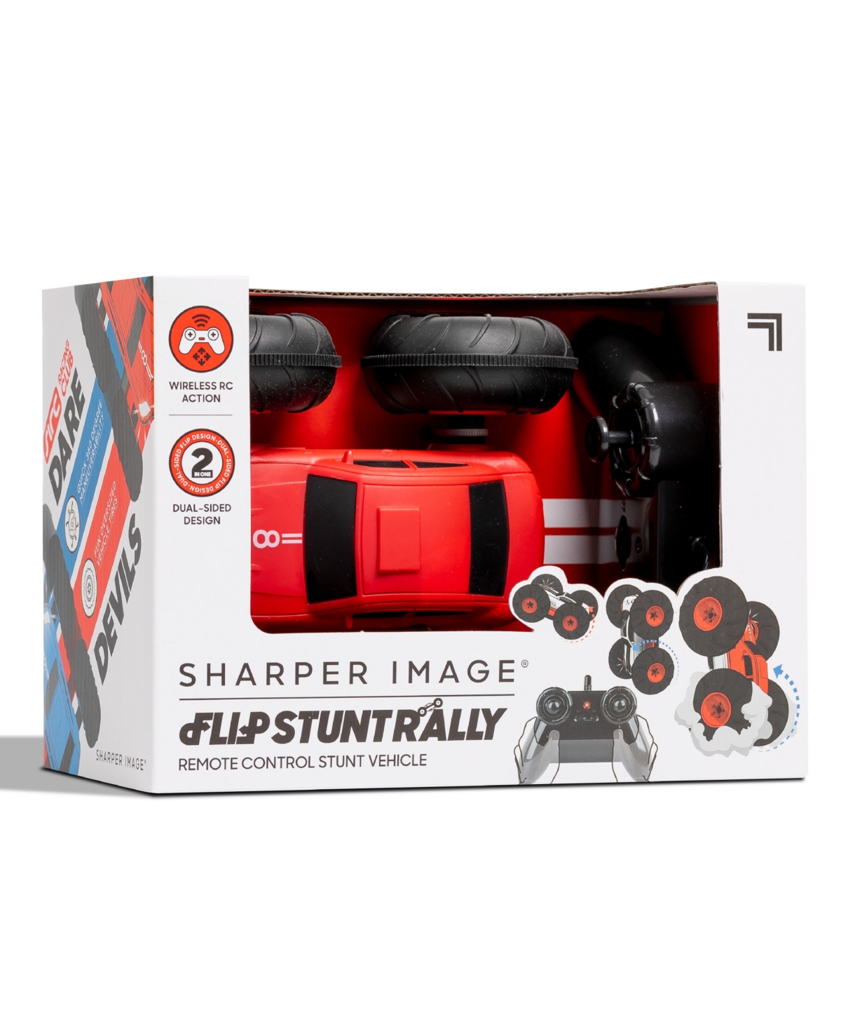 Remote Control Cars Flip Stunt Rally Toy, 2-in-1 Reversible Car - Red