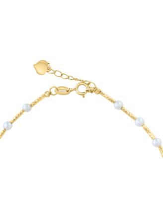 EFFY&reg; Cultured Freshwater Pearl (2-1/2 & 8mm) Link Bracelet in 14k Gold