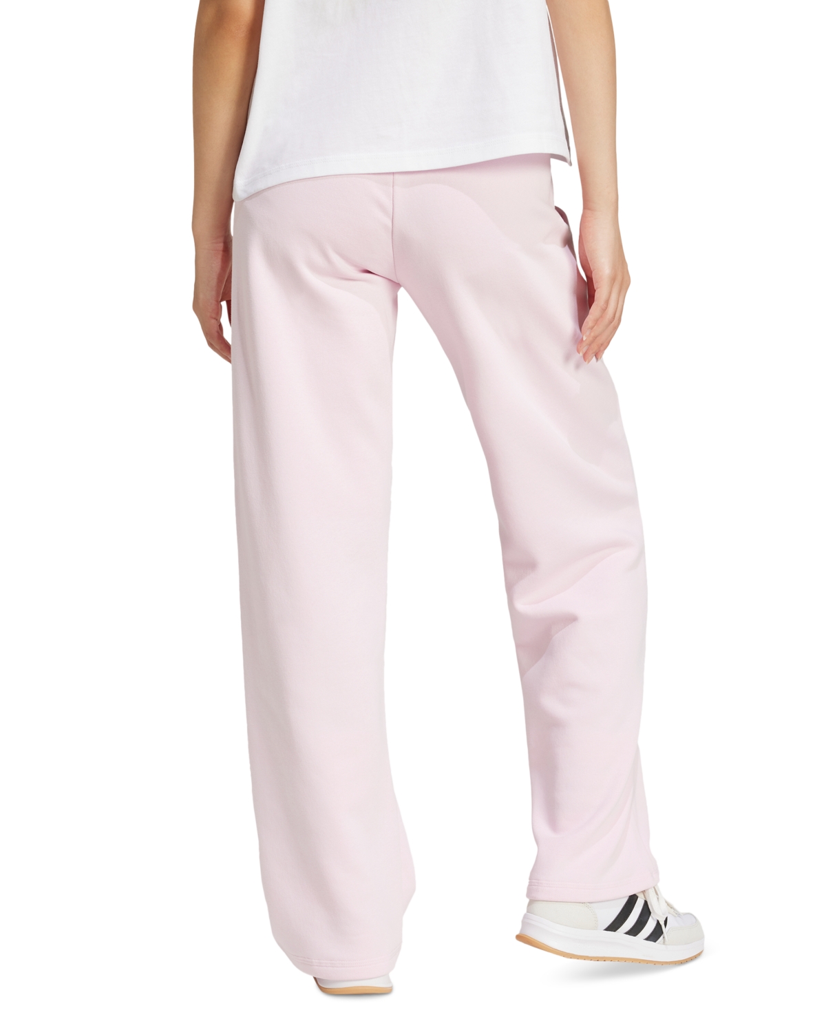 Adidas Originals Women's Essentials Feel Cozy Mid-rise Open-hem Pants In Pink