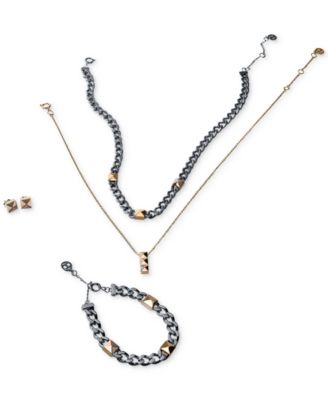 Two-Tone Stainless Steel Necklace, 16" + 2" extender