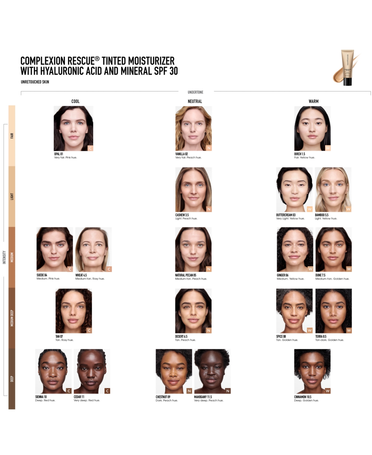 Bareminerals Complexion Rescue Tinted Moisturizer With Hyaluronic Acid And Mineral Spf 30 In Terra 8.5