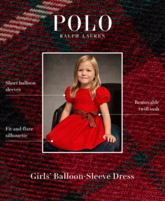 Polo Ralph Lauren Toddler and Little Girls Balloon-Sleeve Dress