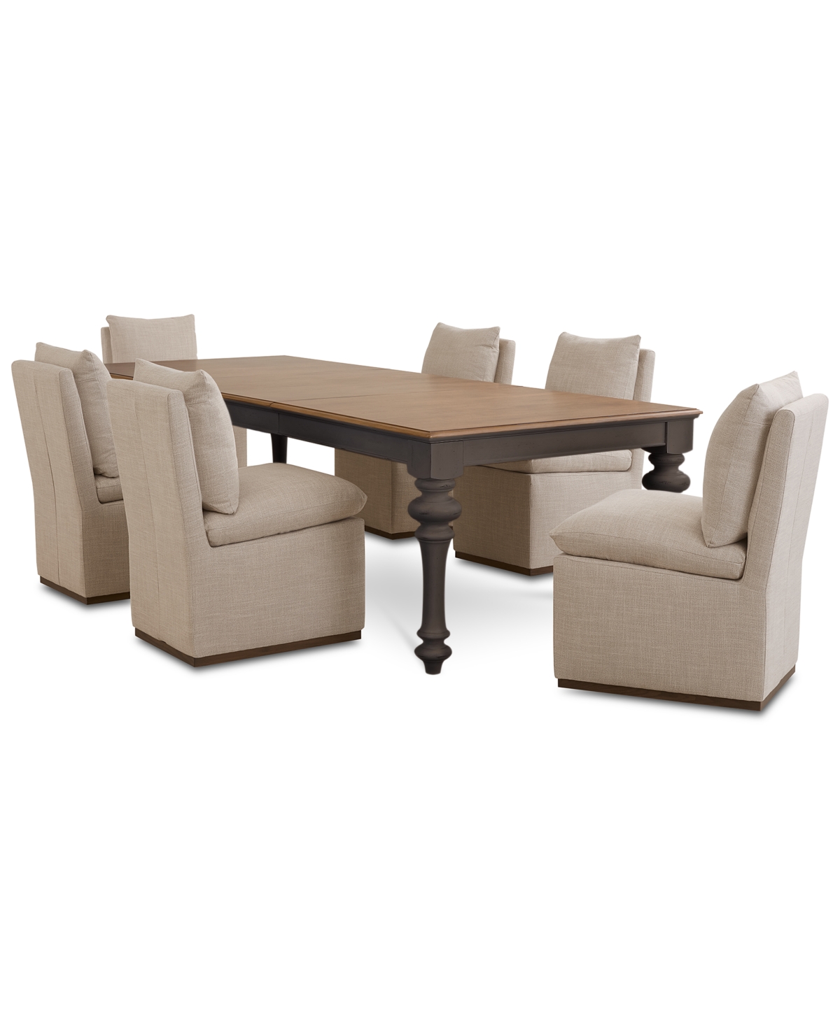 Macy's 7 Pc. Set (mandeville Rectangular Dining Table & 6 Kenity Ii Side Chairs), Created For  In Brown