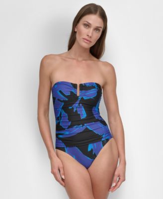 DKNY - Women's Shirred One-Piece Swimsuit