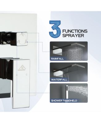 Waterfall Shower System with Valve Kit and Handheld Spray