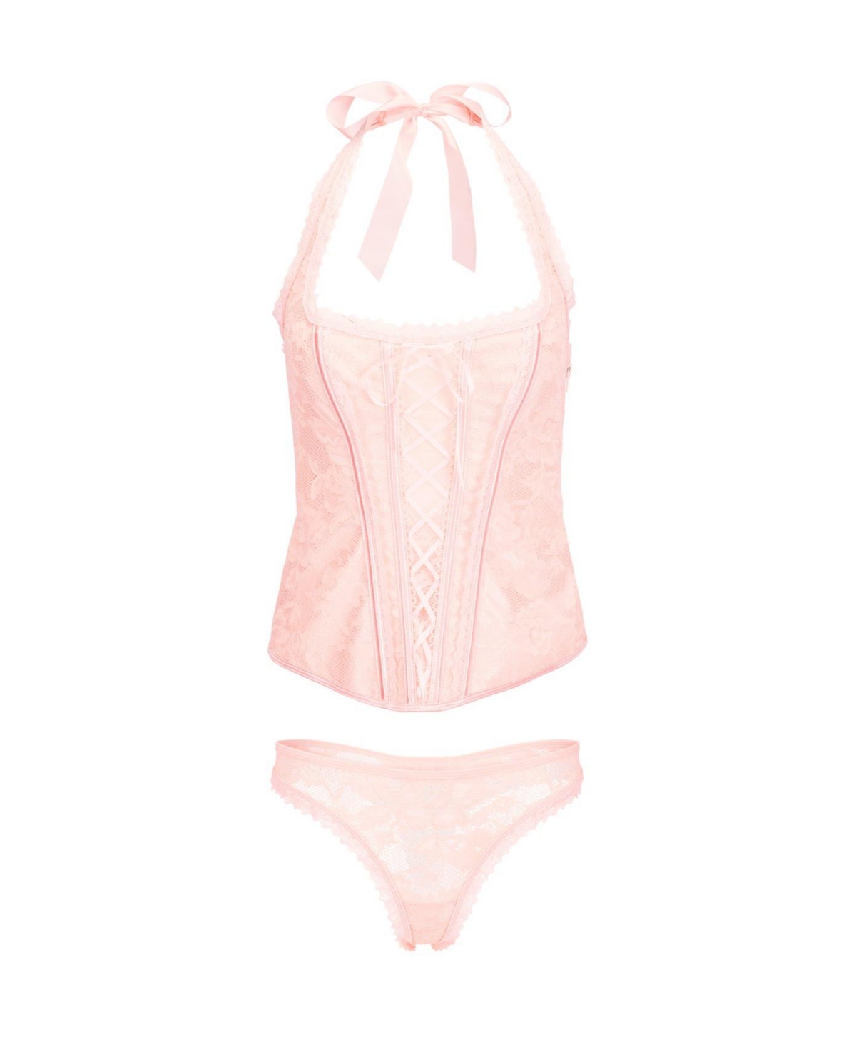 Adore Me Plus Size Haisley Halter Corset & Thong Set