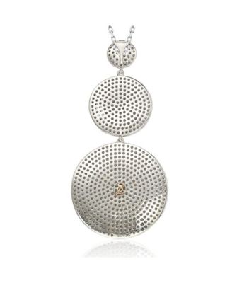 Suzy Levian Sterling Silver Cubic Zirconia White Pave Graduating Circles Pendant