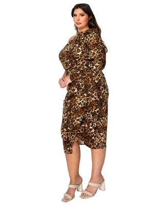 Plus Size Relia One Shoulder Midi Dress