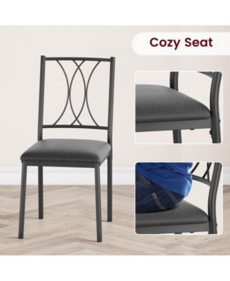 5-Piece Dining Set Rectangular Wood Table & 4 Upholstered Cushion Chairs, Ideal for Kitchen, Apartment, or Small Dining Spaces