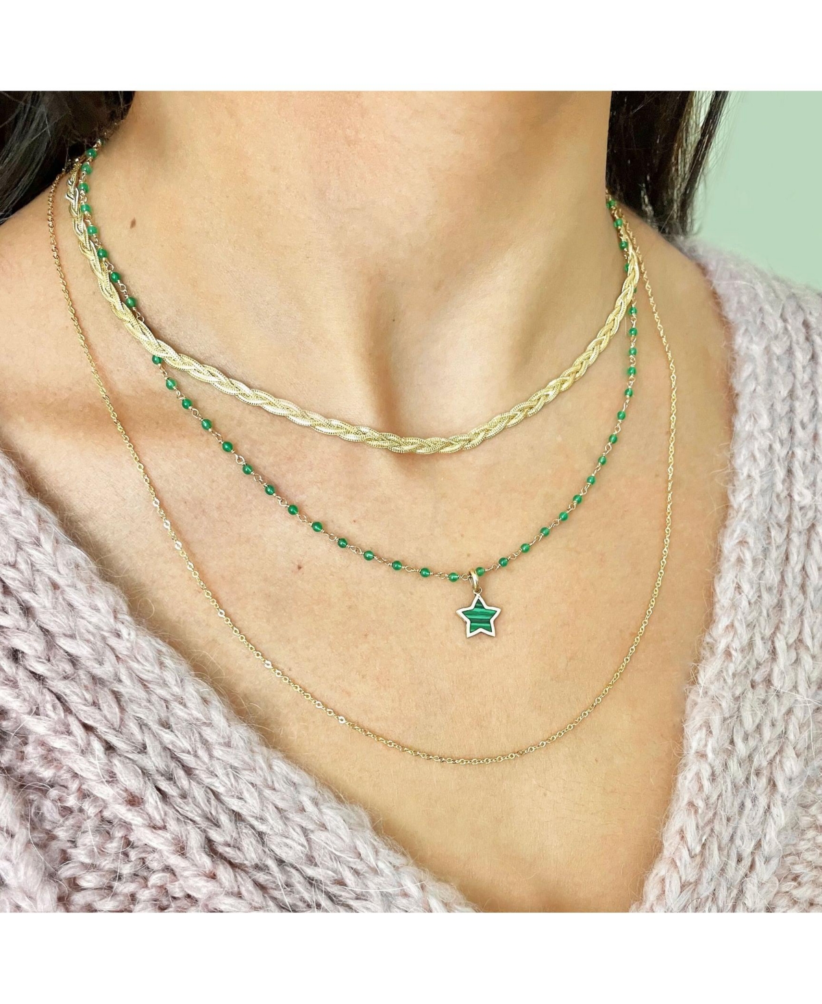 The LoveryStar Charm 14K Gold - Malachite